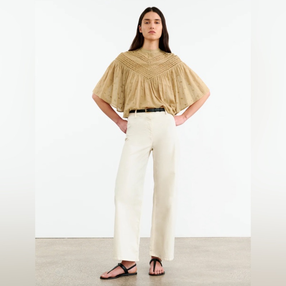NWT Nili Lotan Nikki Blouse in Safari Khaki